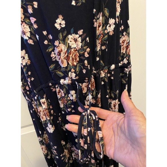 NWT Maurices Sleeveless Blue Floral Knit Dress Pockets Stretch Plus 3X Womens - Picture 3 of 6